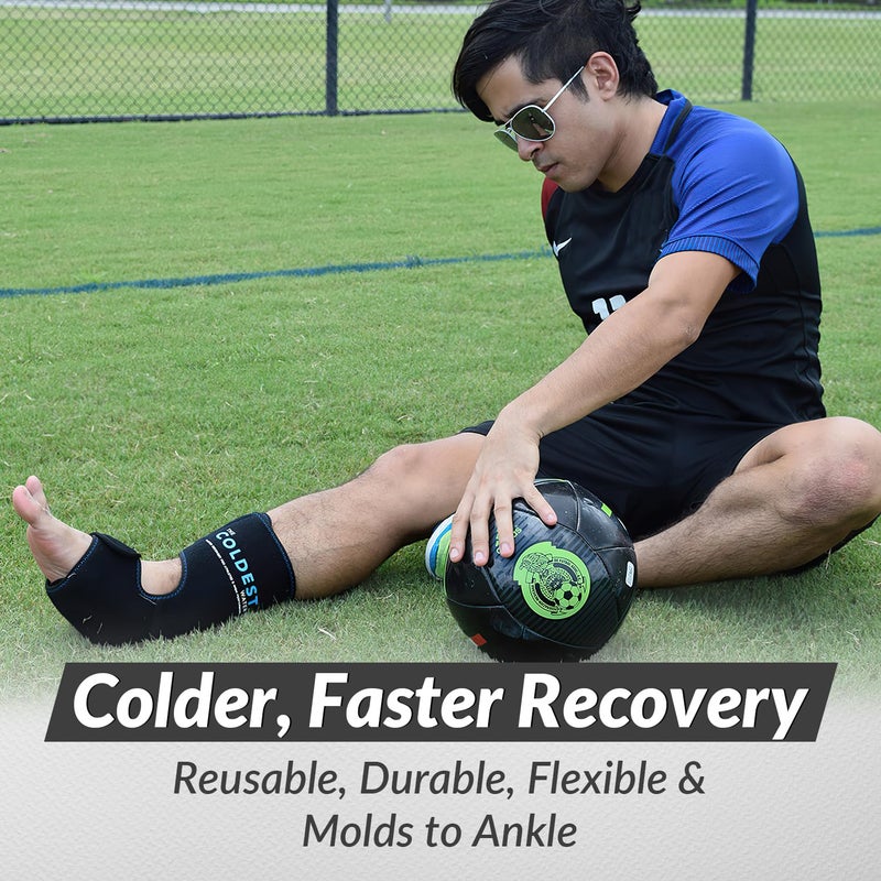 THE COLDEST WATER أبرد لفافة ثلجية للقدم والكاحل لعلاج التهاب وتر العرقوب مع أكياس جل بارد | الأفضل لإصابات وتر العرقوب، التهاب اللفافة الأخمصية، الكعب والقدمين المؤلمتين، العلاج بالثلج - Image 4